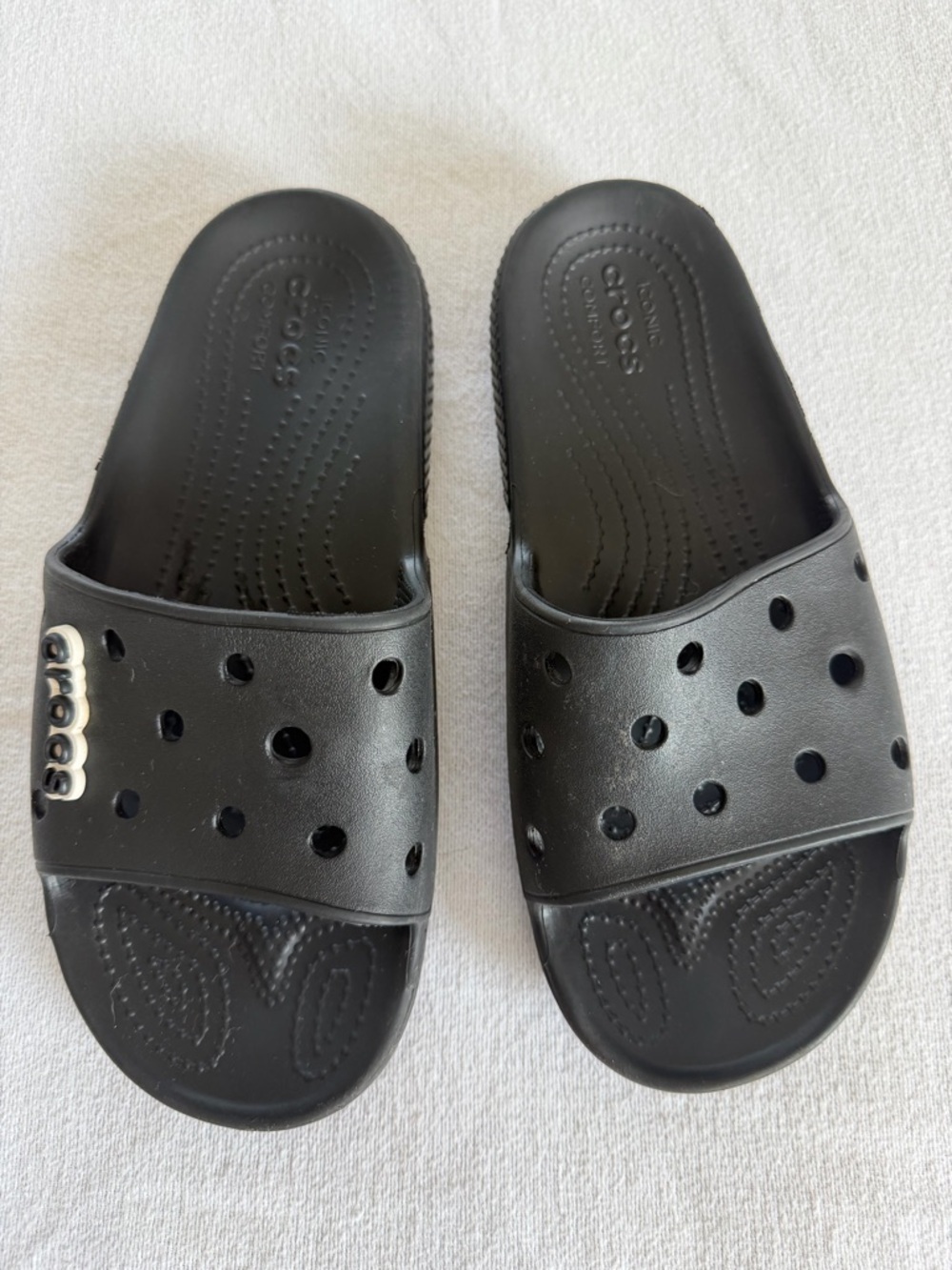 Crocs Women's Classic Sandal Size 8 Pool Slide Flat Black Rubber‎ Slip On